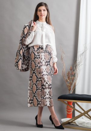 Fusta din animal print Maro 36 1