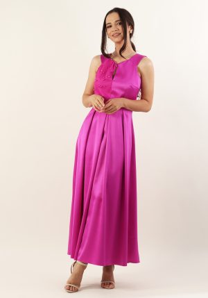 Rochie cu pliuri fucsia 36 1