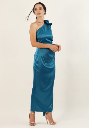 Rochie pe un umar turcoaz 36 1