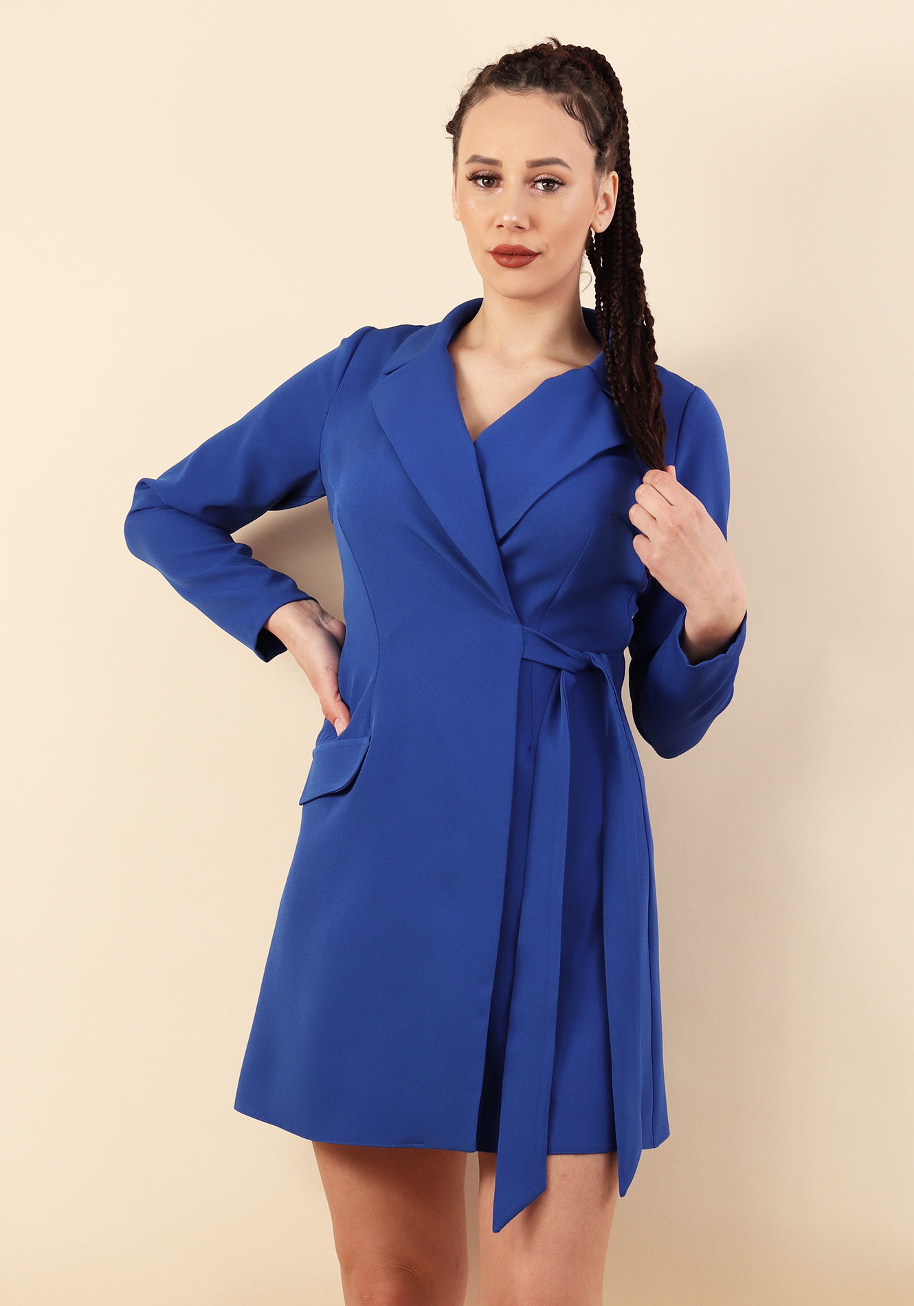 Rochie tip sacou albastru 34 6