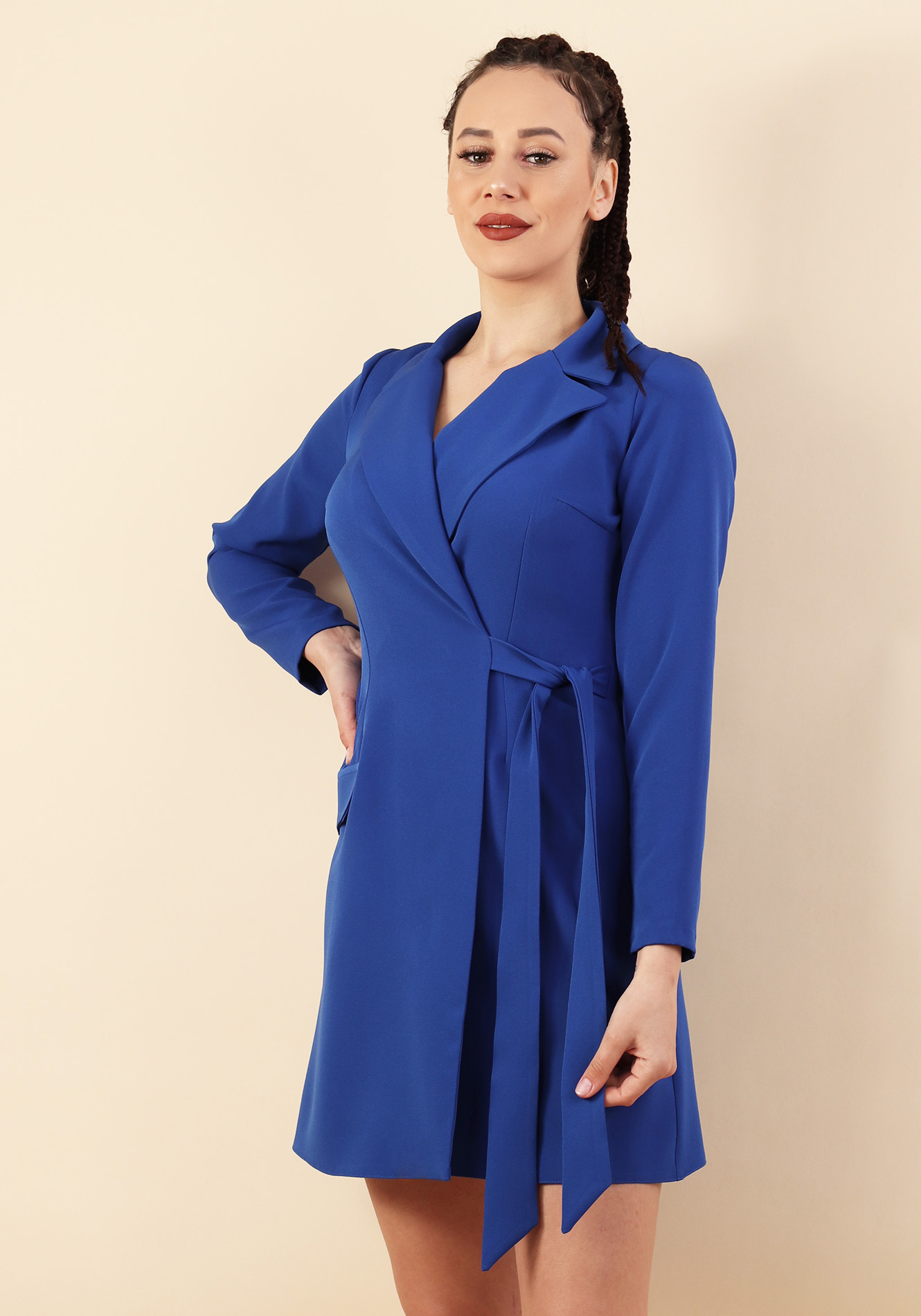 Rochie tip sacou albastru 34 1