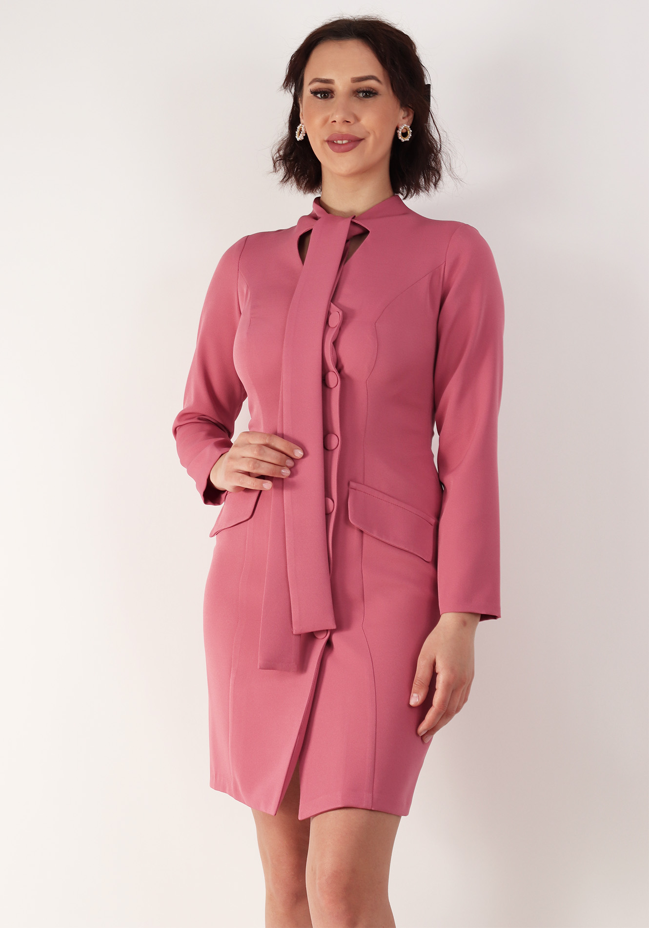 Rochie tip sacou din barbi somon 36 3