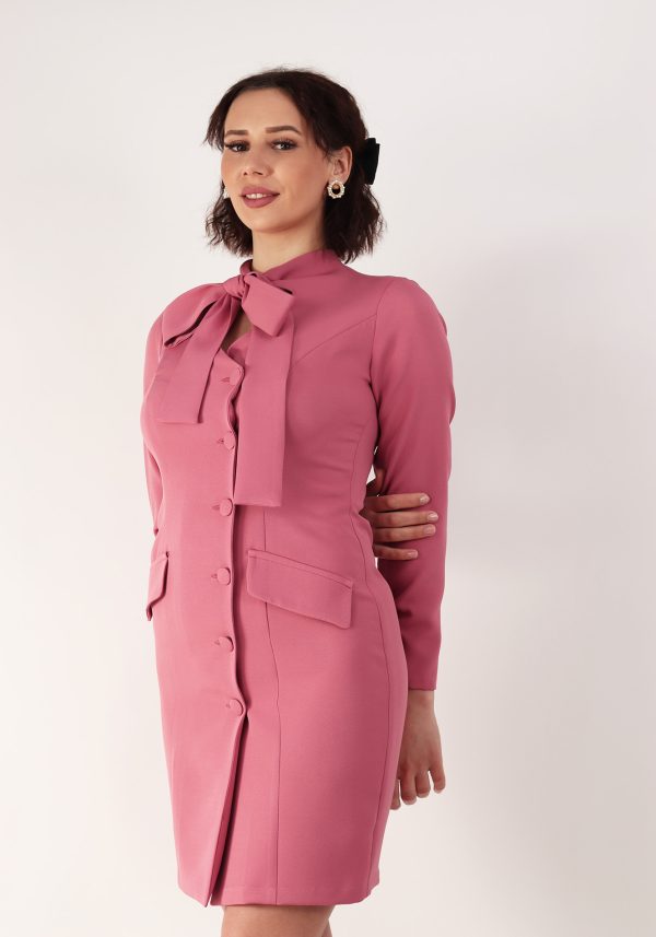 Rochie tip sacou din barbi somon 36 7