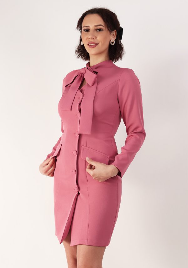 Rochie tip sacou din barbi somon 36 1