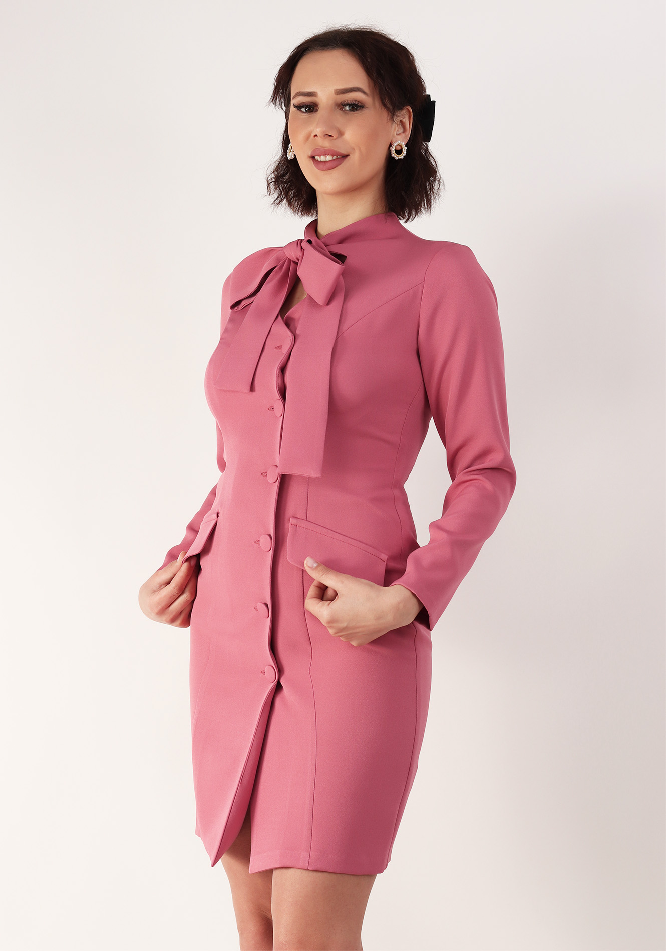 Rochie tip sacou din barbi somon 36 1