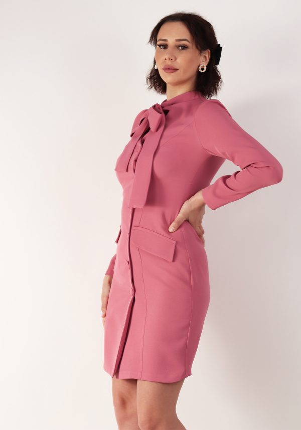 Rochie tip sacou din barbi somon 36 6
