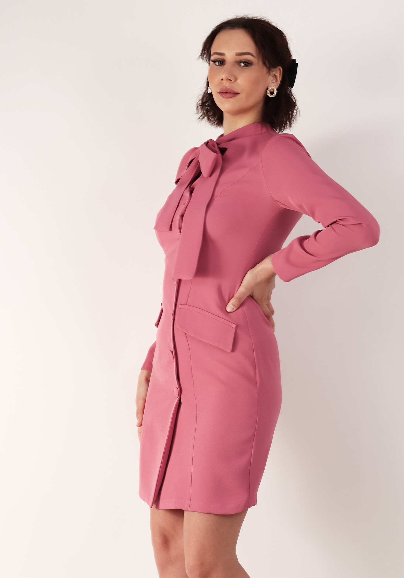 Rochie tip sacou din barbi somon 36 6