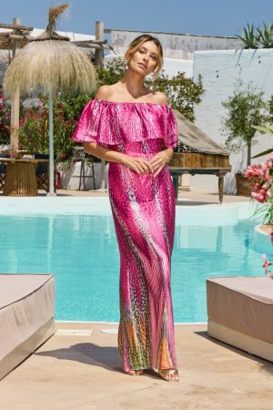 Rochie eleganta Xilena Ciclam 1