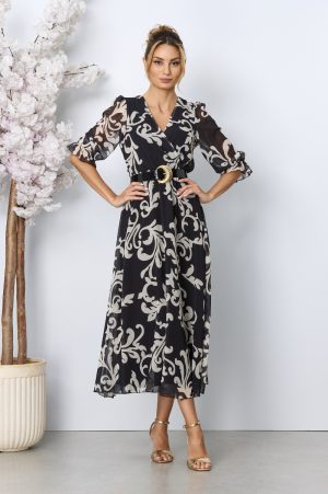Rochie eleganta Roxa Bicolora 1