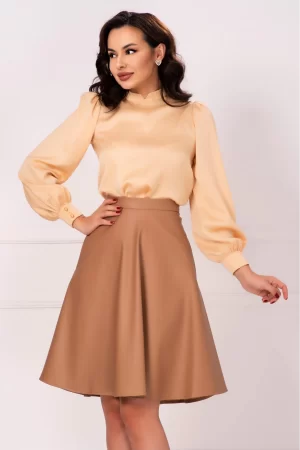 Fusta camel din piele ecologica in clos 1