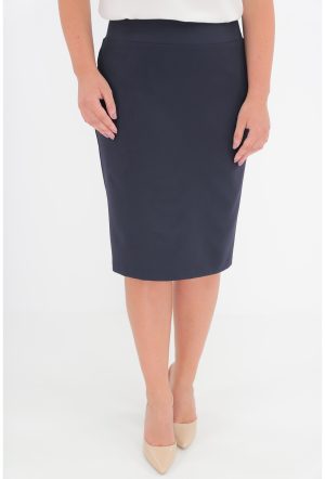 Fusta conica din stofa bleumarin 1