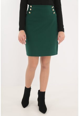 Fusta conica verde cu nasturi decorativi 1