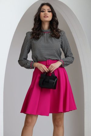 Fusta Fofy ciclame in clos cu buzunare 1