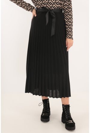 Fusta midi neagra plisata 1