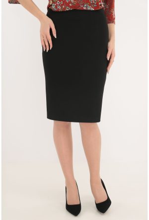 Fusta office din stofa neaga 1