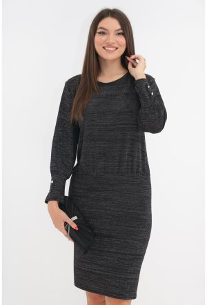 Rochie dreapta neagra cu glitter 1