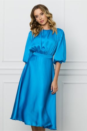 Rochie DY Fashion bleu cu bust incretit 1
