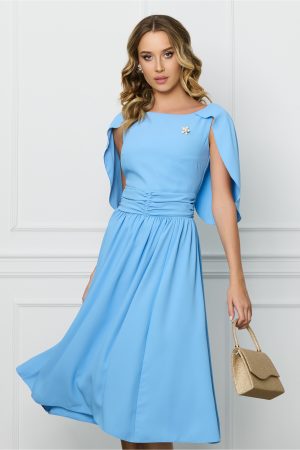 Rochie DY Fashion bleu cu maneci petrecute 1