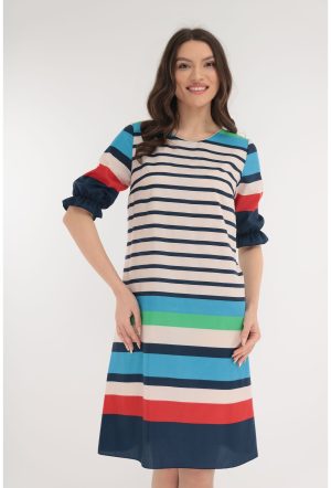 Rochie lejera cu dungi multicolore 1