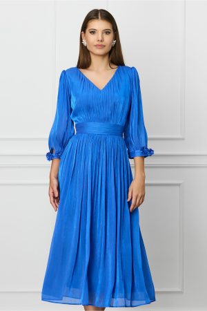 Rochie Leonard Collection albastra cu fir lurex 1