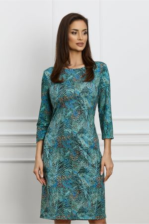 Rochie Lucia verde mint cu imprimeuri 1