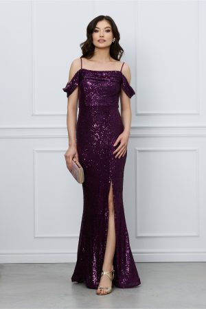 Rochie Mara mov lunga din paiete 1