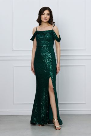 Rochie Mara verde lunga din paiete 1
