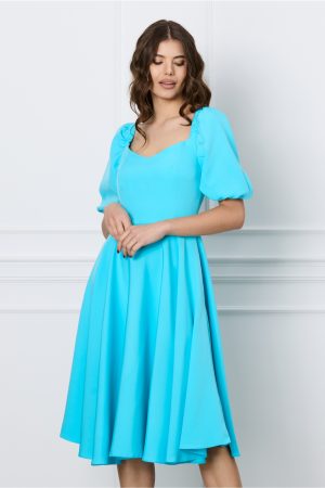 Rochie MBG bleu cu elastic la umeri 1