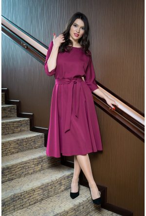 Rochie midi magenta 1