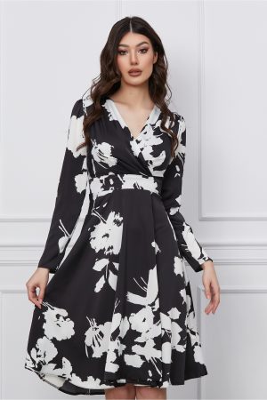 Rochie Moze neagra cu imprimeuri albe 1