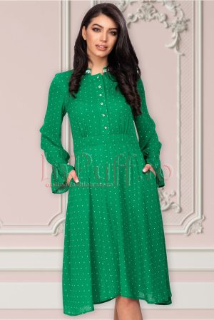 Rochie verde cu buline Moze 1