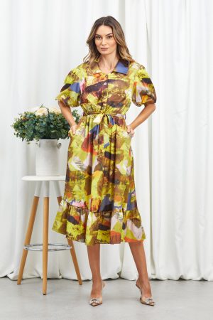 Rochie Eliza Galben Multi 1