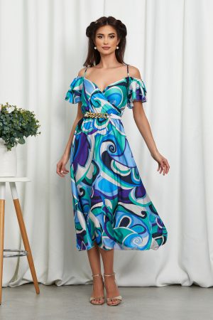 Rochie Ignis Albastra Multicolora 1