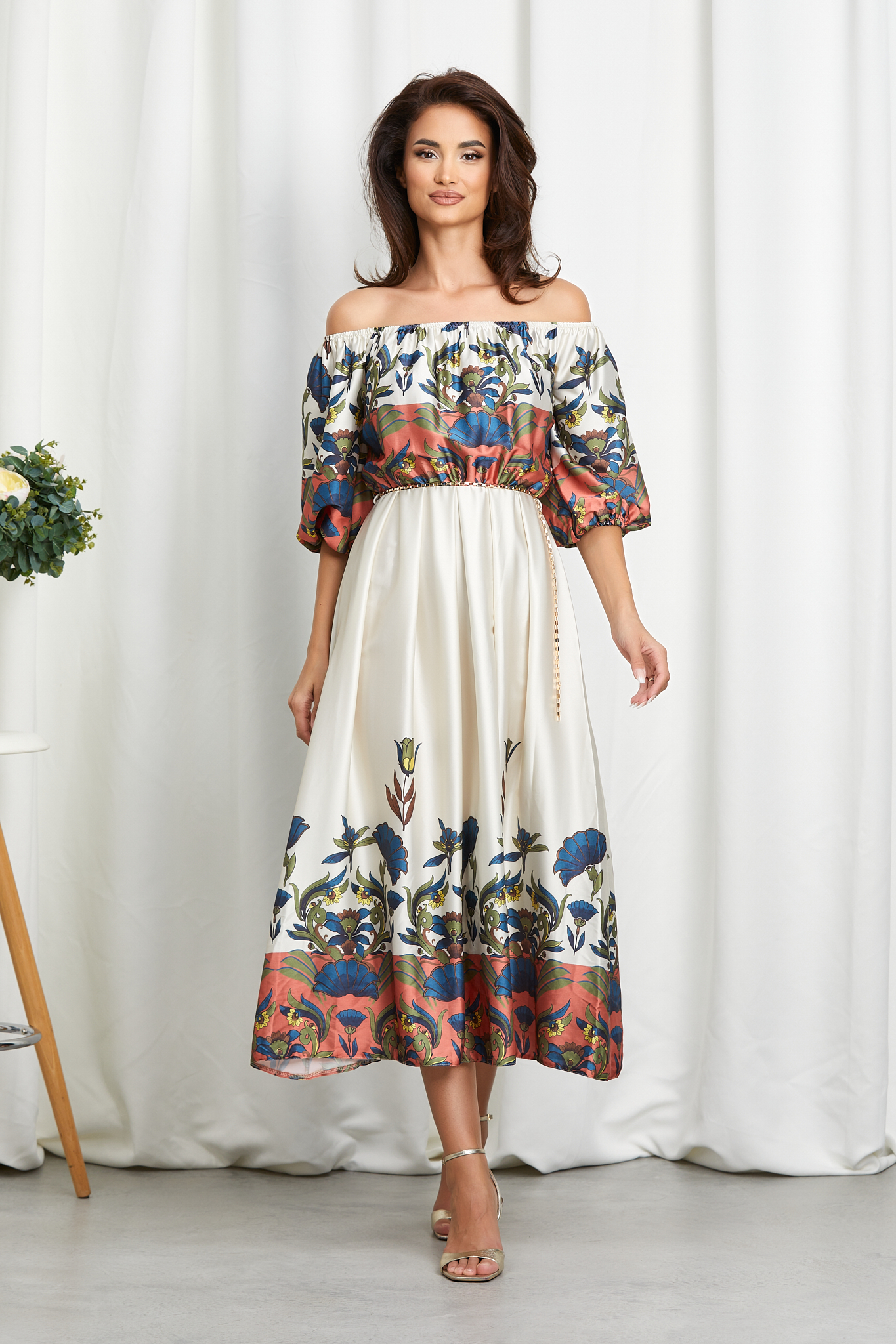 Rochie Daphne Albastru Floral 1