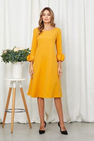 Rochie Tamara Galben Mustar 1