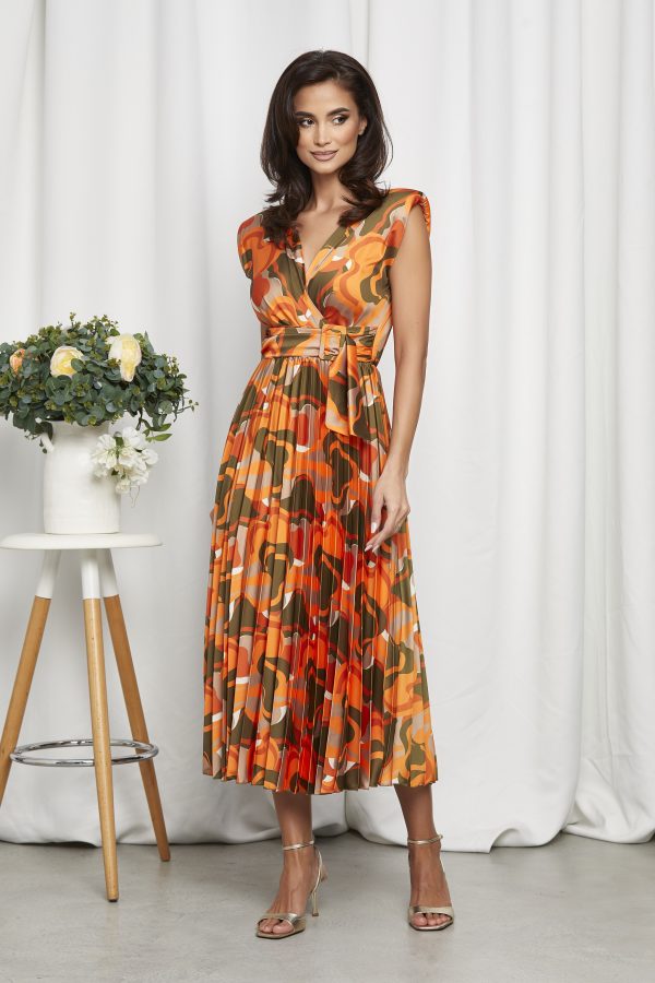 Rochie Carmen Orange Floral 1
