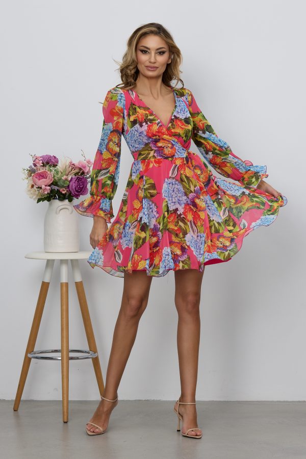 Rochie Simine Roz Multicolora 1
