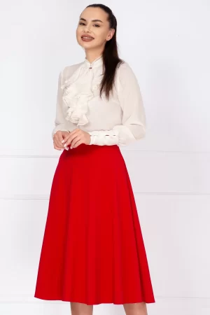 Bluza dama eleganta Effect din voal ivoire cu jabou