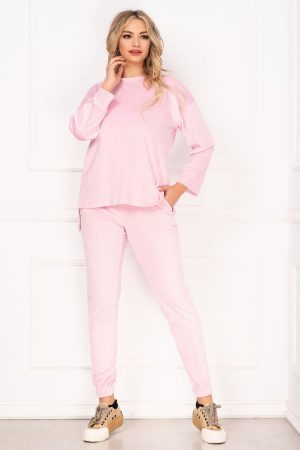 Trening Amelia lejer din catifea rose asimetric By InPuff