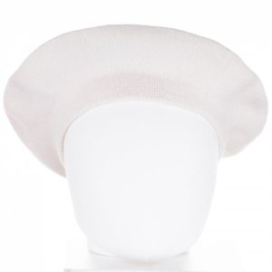 Bereta frantuzeasca alba din stofa de lana