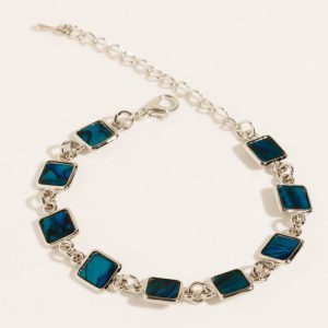 Bratara cu scoica naturala paua shell cu forme de patrat