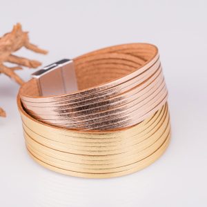 Bratara magnetica dubla multisir auriu-auriu rosiatic