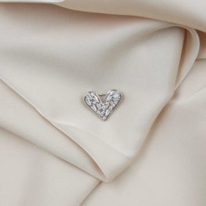 Brosa pandant inima miniaturala din argint 925 cu pietre foarte fine de cubic zirconia