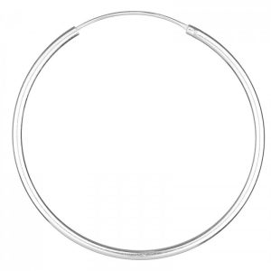 Cercei Creole din argint 925, cu sectiune rotunda si diametru de 4 cm