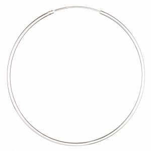 Cercei Creole mari din argint 925, cu sectiune rotunda si diametru de 5.5 cm