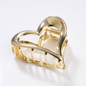 Clama par metalica in forma de inima, aurie