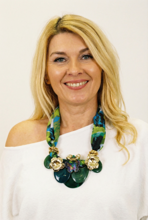 Colier statement verde cu flori aurii si fluture ,   stil italian