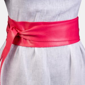 Curea lata petrecuta fucsia din piele ecologica