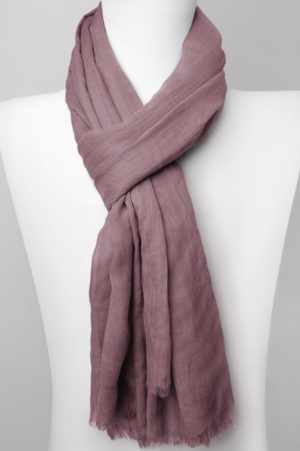 Esarfa dreptunghiulara din matase si vascoza, roz prafuit inchis