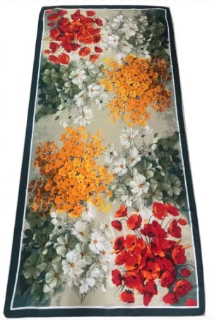 Esarfa dreptunghiulara tip pareo, cu margarete si maci